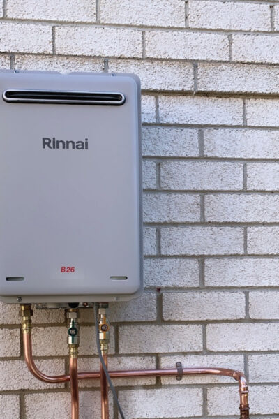 Gas continuous-flow hot water system installed by HJA Plumbing