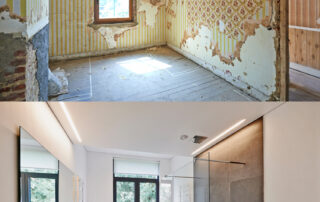 Renovation of a bathroom Before and after