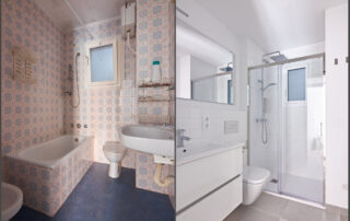 Before and after bathroom renovation
